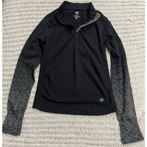 Jilla Performance Quarter Zip Stretch Top Womens Small Active Black JILAW16-10